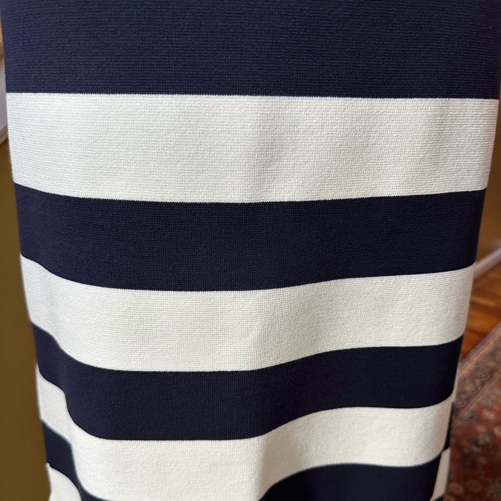 NWT Ann Taylor Knit Navy & Cream Striped Pull-on Skirt - Picture 3 of 13